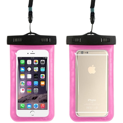 Malote impermeável do telefone do PVC do saco impermeável cor-de-rosa do telefone que flutua o saco seco do telefone