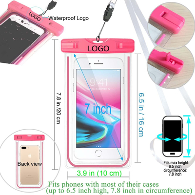 Malote impermeável colorido para nadar o saco seco 6.5IN do telefone impermeável do Pvc