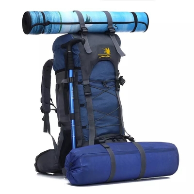 60L trouxa de acampamento impermeável azul do alpinismo da trouxa BSCI