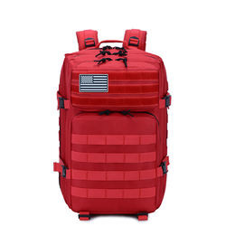 Trouxa militar exterior tática da trouxa 45L do portátil do curso do poliéster vermelho