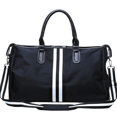 Saco de Duffle de nylon do Gym do saco de Duffle dos esportes dos homens negros com compartimento da sapata