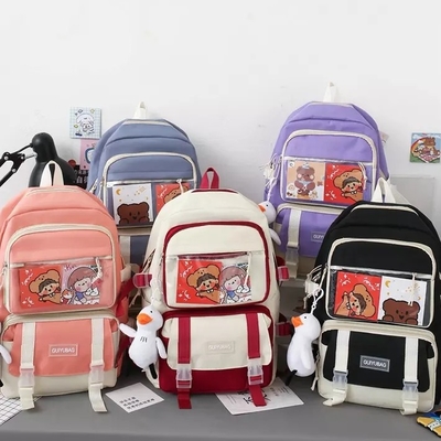 Meninas da polegada do OEM o saco de escola de 1,35 ajustou a grande capacidade 5 em 1 saco do lápis do estilingue da trouxa