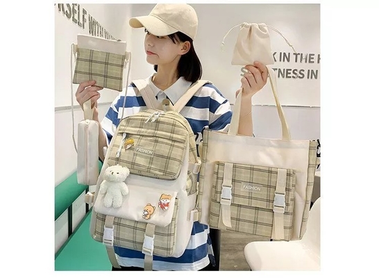 grade bonita de School Backpack Sets do estudante de 42cm que imprime 5 partes da trouxa