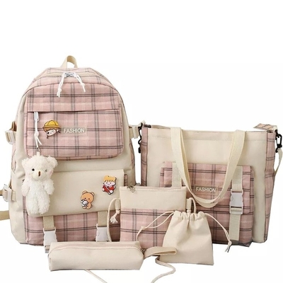 grade bonita de School Backpack Sets do estudante de 42cm que imprime 5 partes da trouxa