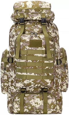Camuflagem de nylon de BSCI que caminha mulheres de acampamento dos homens da trouxa do curso da trouxa 75L