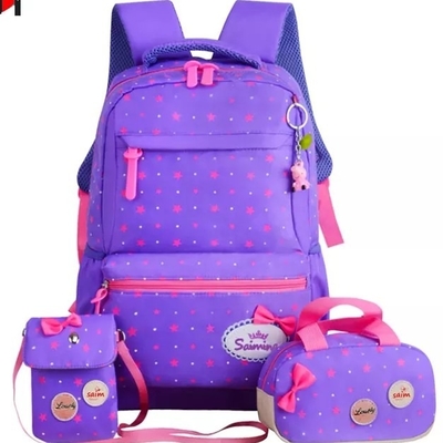 A trouxa da escola por adolescentes Bookbag das meninas ajustou a lancheira da trouxa do portátil com saco do lápis