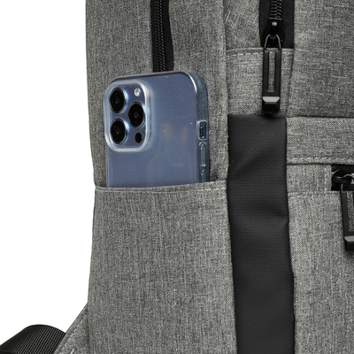 Grey Nylon Waterproof Laptop Backpack com carregador 1,37 ft BSCI