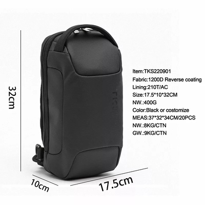 mala a tiracolo de revestimento do corpo da cruz do lazer do Odm da mochila do portátil do reverso 1200d