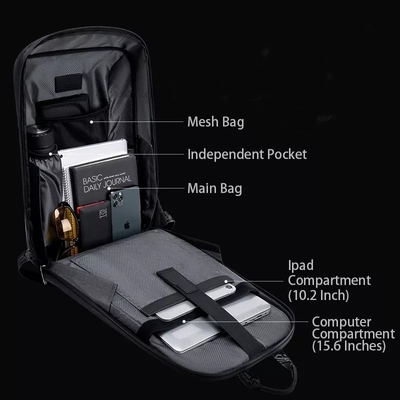 Trouxa de EVA Hard Case Waterproof Business com poliéster portuário de carregamento do Usb