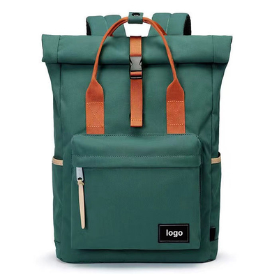 OEM expansível de Oxford da trouxa da parte superior de rolo da trouxa verde do portátil do curso de 42cm