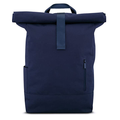 Expansível impermeável da trouxa da parte superior de rolo do preto de RollTop RPET da mochila de 15,6 polegadas