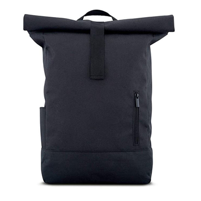 Expansível impermeável da trouxa da parte superior de rolo do preto de RollTop RPET da mochila de 15,6 polegadas
