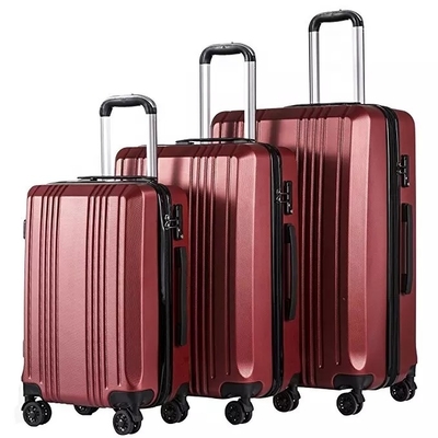 Da mala de viagem impermeável do trole de Hardside da bagagem do curso do ABS o zíper dobro TSA trava 4 rodas do girador